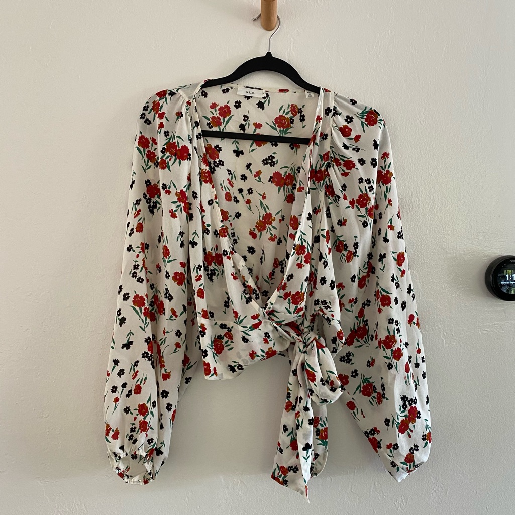 A.L.C. Floral Wrap Blouse